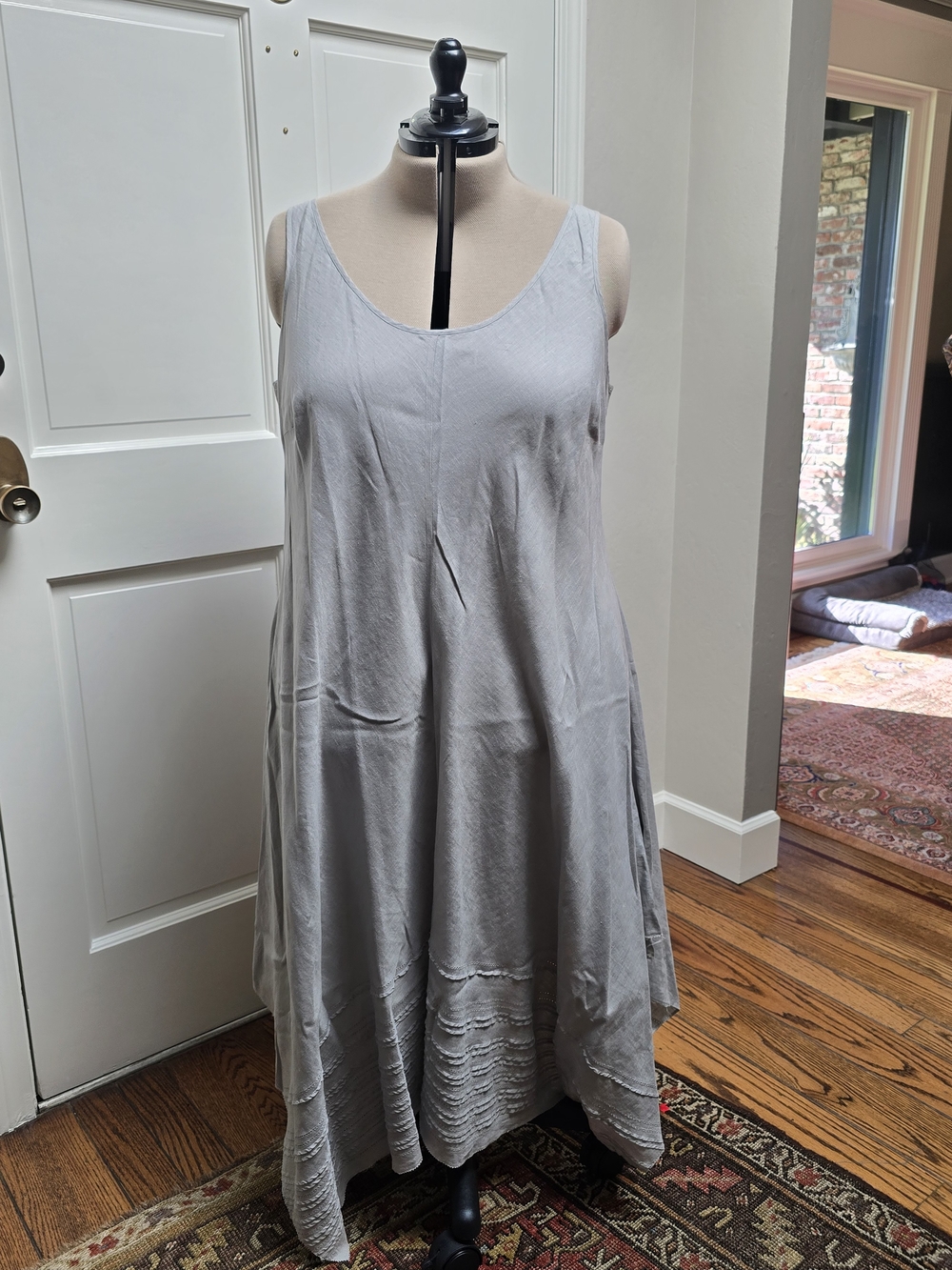 Eileen Fisher Light Gray Sleeveless A-Line Maxi Dress